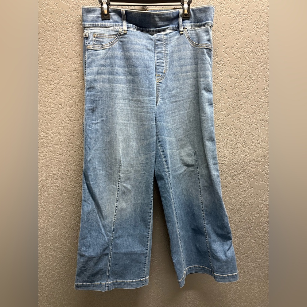 SPANX Light Blue Wide Leg front seam jeans